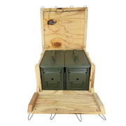 New 2 Pack - 50cal M2A2 Ammo Cans w/ Wood Crate