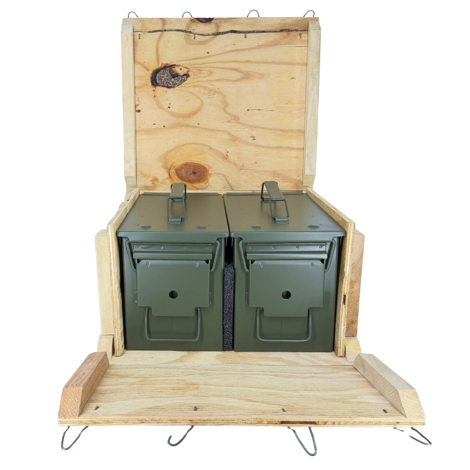 New 2 Pack - 50cal M2A2 Ammo Cans w/ Wood Crate