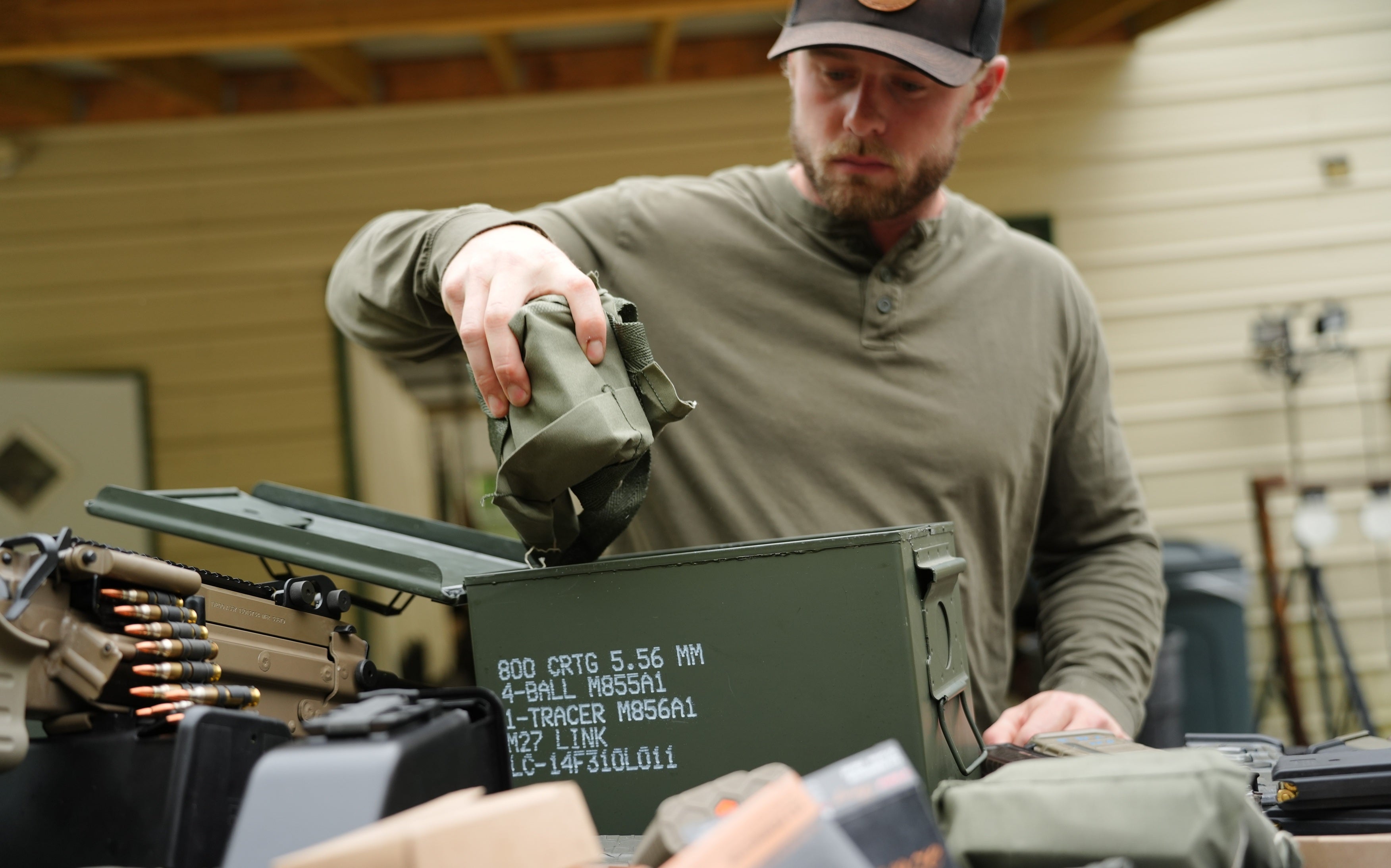 Load video: Packing ammo into an ammo can
