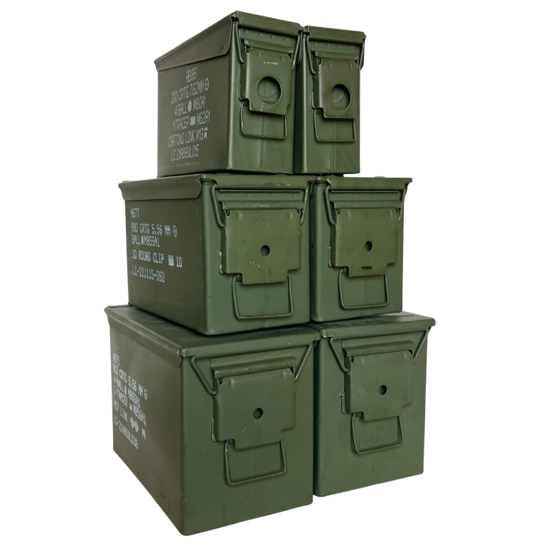 Ammo Can Bundle Six Pack (30 cal, 50 cal, Fat 50) - Grade 1