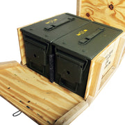 2 Pack - 50cal M2A2 Ammo Cans w/ Wood Crate