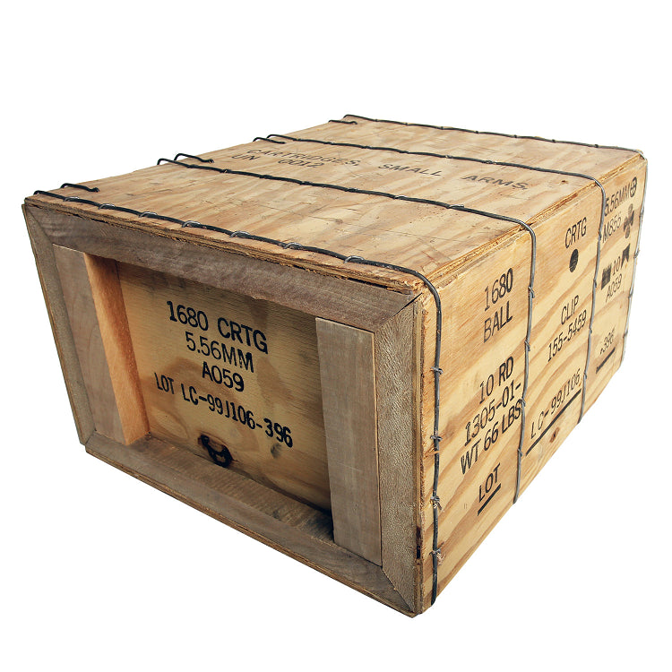 2 Pack - 50cal M2A2 Ammo Cans w/ Wood Crate